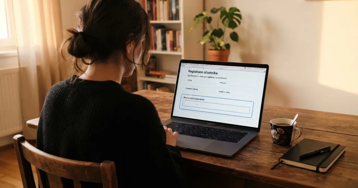 Registrační formulář online casina se zvýrazněným polem pro zadání promo kódu