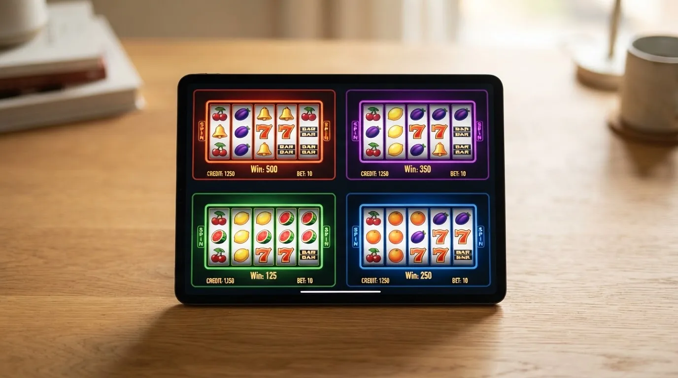 Koláž čtyř nejpopulárnějších klasických automatů — Respin Joker 81, Multiplay 81, Multi Vegas 81 a Midnight Fruits 81 — každý s ukázkou válců a typických ovocných symbolů