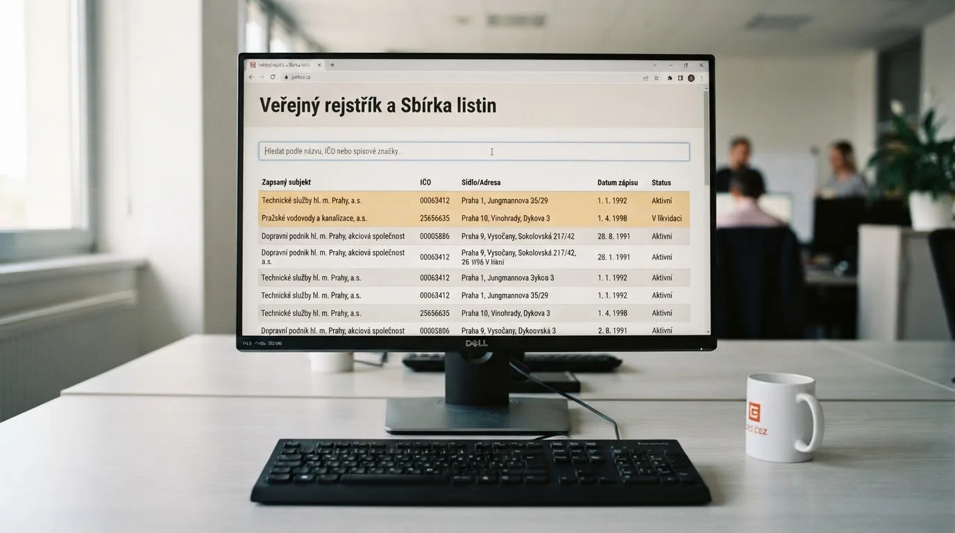Monitor s rozhraním Seznamu nepovolených internetových her MF ČR, ve výsledcích zvýrazněné krypto značky